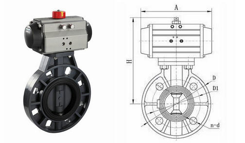 氣動塑料蝶閥結構圖