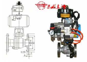 防爆氣動球閥結構圖